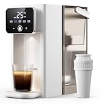 KOMORE 3L Instant Hot Water Dispenser, Filter Water Dispenser with 16 Adjustable Temperature Settings, 2200W Fast Boil, Electric Kettle with LED Touch Display & Cleaning Program, White