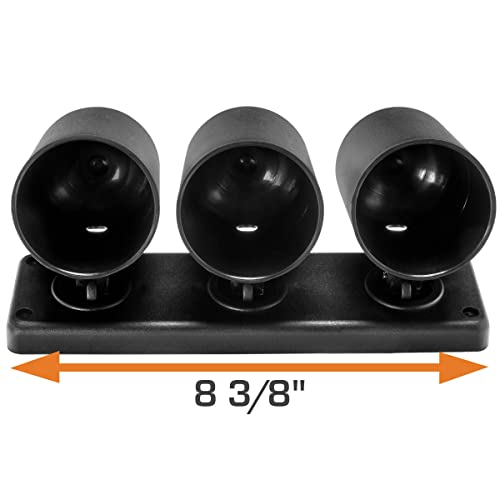 Glowshift Universal Black Triple Gauge Swivel Dashboard Pod - Fits Any Make/Model - Swivels 360 Degrees - Abs Plastic - Mounts (3) 2-1/16" (52Mm) Gauges To Vehicle's Dash #TOP4