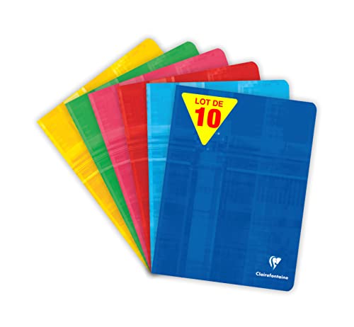 Cahiers Clairefontaine Lot De 4 - 17x22cm - 96 Pages Grands Carreaux - Papier 90g Qualité Supérieure Cahiers Clairefontaine 17x22cm