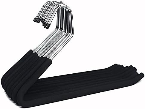 HUJI Heavy Duty Open Ended Easy Slide Chrome Trouser Hangers Organizers (10 Open Ended Easy Slide Hangers)