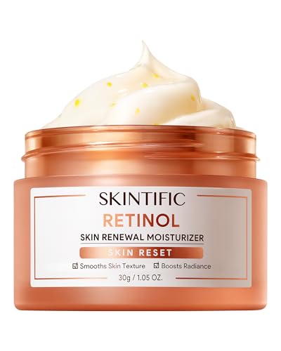 Retinol Skin Renewal Moisturizer, Retinol Cream for Face, Blemish Care, Oil Control & Pore Minimizing, Lightweight, Fragrance-Free, Night Cream for All Skin Types from Age 20+, 1fl.oz / 30g