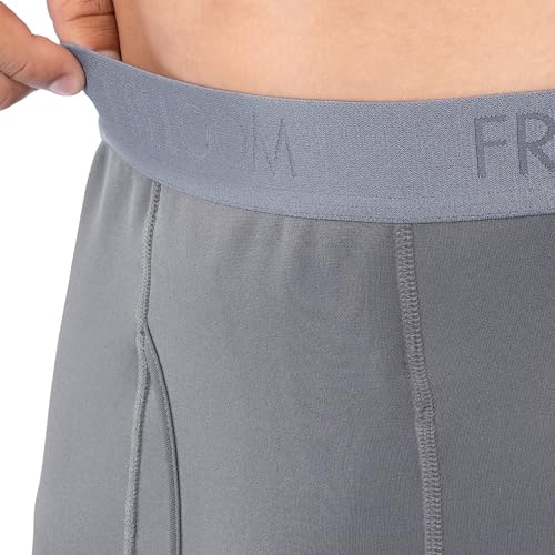 Fruit of the Loom Men's Heavyweight Brushed Back Fleece Thermal Underwear Base Layer Set, Grey, Large