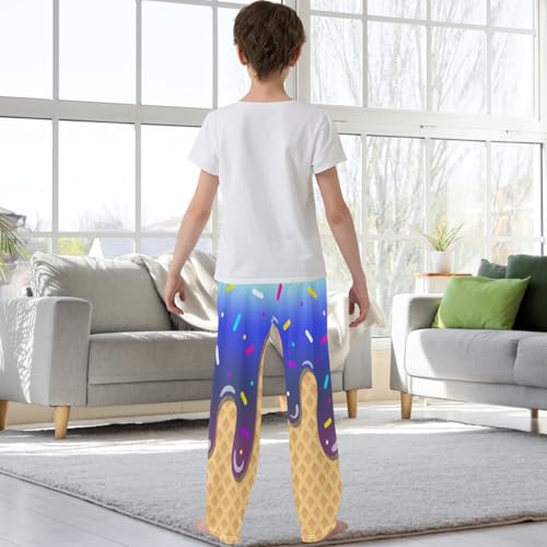 Boy's Pj Pants Cartoon Jogger Pants Elastic Waist Long Bottoms Trousers with Pockets 6-14 Years3