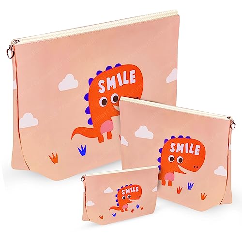Image of FunBlast Smile Pouch Case - Pack of 3 Pcs Pouch with Zipper Lock Pouch, Stationary Organizer Case, Travel Accessories Pouch Bag, Cosmetic Organizer, Travel Purse, Handbag (Multicolor)