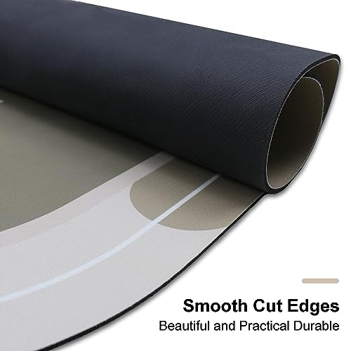 Rubber Bath mats Quick-Drying Non-Slip Bathroom mat Super Absorbent Bath mat Instant Dry Bath mat, Bathroom Rug in Front of The Kitchen Sink, Shower Room, Bathtub, Oval(Grey+16.9x26.7in)