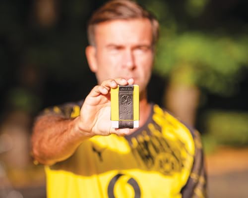 Jaimie Jacobs X Borussia Dortmund Nano Boy Pocket Kleiner Geldbeutel mit Münzfach Mini Wallet aus Textil mit Zugband schmaler Kartenhalter bis zu 13 Karten (BVB Schwarzgelb)