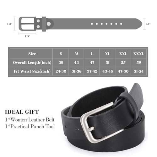 Image of WHIPPY Women Casual Leather Belt for Jeans Pants, Fashion Ladies Waist Dress Belt