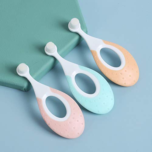 ULTECHNOVO Idade 1 Para 6 3Pcs Primeira Escova de Dentes Do Bebê Anos de Idade Proteção Escova De De