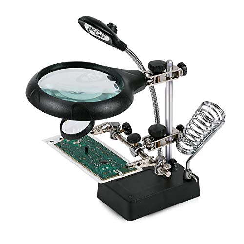 uptodateproducts Welding Magnifying Glass with LED Light 3.5X-12X Lens Auxiliary Clip Loupe Desktop Magnifier Third Hand Soldering Repair uptodateproducts Welding Magnifying Glass with LED Light 3.5X-12X Lens Auxiliary Clip Loupe Desktop Magnifier Third Hand Soldering Repair