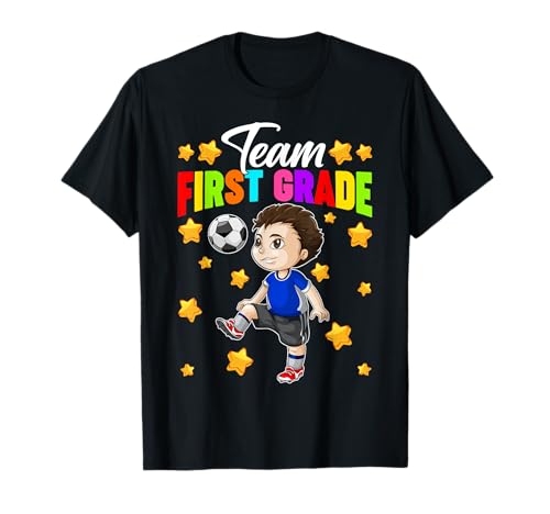 Funny Team First Grade soccer First Day Of School Boys Kids T-Shirt