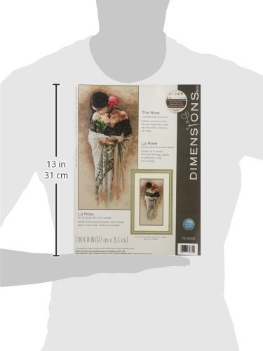 Dimensions Woman With Rose Counted Cross Stitch Kit, 14 Count Beige Aida, 7'' X 14'' #TOP1