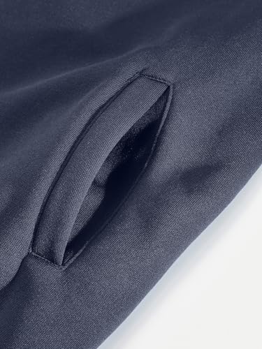 Men's Track Jackets Lightweight Fleece Sweatshirts Casual Full Zip Up Mock Neck Long Sleeve Outdoor Jacket with Pockets3