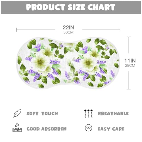 Muslin Baby Burp Cloths Set of 1, Soft Absorbent Lush Floral Cotton Burping Cloth, Milk Spit Up Rags for Newborn Unisex, 22 x 11 Inch4