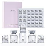 Glow Micro Infusion System for Face & Lips – 0.25mm 24K Gold Derma Stamp with Peptides Serum | At-Home Microneedling Serum Kit for Fine Lines, Hydration & Radiance | 4 SPA Treatments, 12 Serums