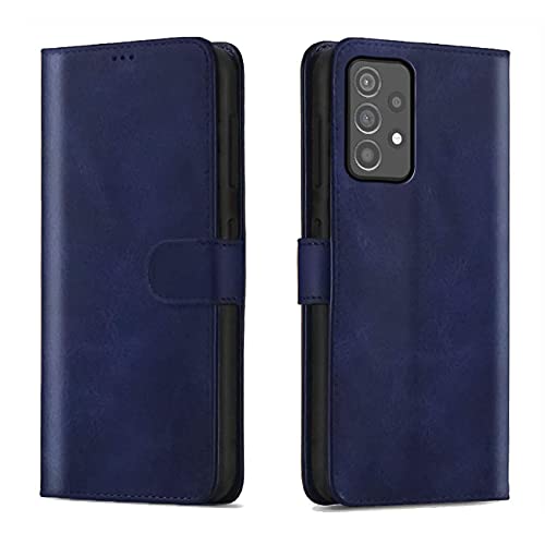 Image of WOW IMAGINE Shock Proof Flip Case Back Cover for Samsung Galaxy A52 5G | A52s 5G | A52 4G (Flexible | Leather Finish | Card Pockets Wallet & Stand | Blue)