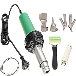 Beyondlife Kunststof hete lucht laspistool PVC vinyl staaf lasgereedschap heteluchtpistool 1600W (kunststof laspistool, groen)