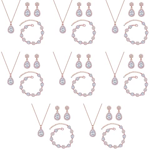 SPRJF Rose Gold Bridesmaid Jewelry Set