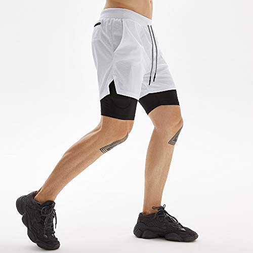 Image of OEBLD Mens Athletic Shorts 2-in-1 Gym Workout Running 7'' Shorts with Towel Loop