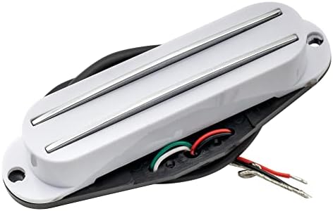 Musiclily Dual Hot Rail High Output Guitar Single Coil Size Humbucker Pickup for Fender Squier Strat, White