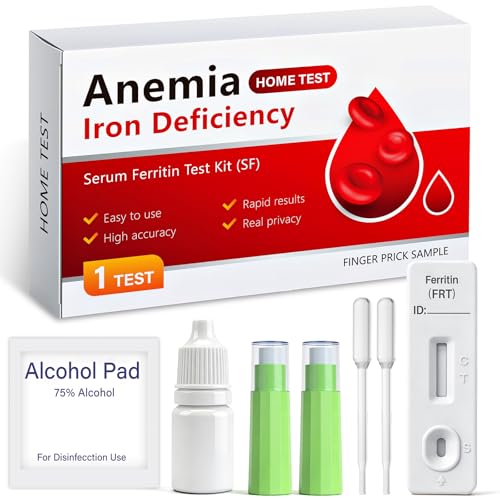 Iron Deficiency Test Kit, Fast & Accurate at Home Anemia Test Kit for Adults & Children, Easy to Use & Read, No Lab Visit Needed, 1 Test