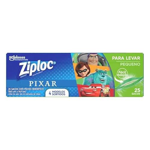 Ziploc Sacos Herméticos para Levar Pixar com 25 unidades