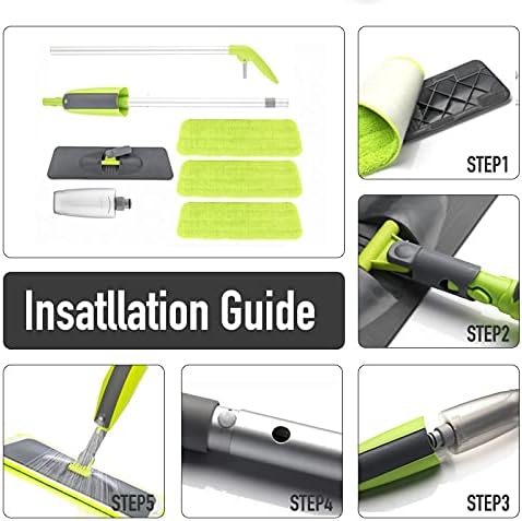 モップ スプレーモップ ほうきセット マジックモップ フラットモップ ホームクリーニングツール 家庭用 再利用可能なマイクロファイバ