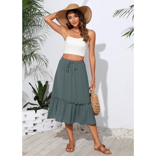 Image of Witsmile High Waist Tiered Skirts for Women Flowy Skirts for Women Long Length with Pockets 2026 Fashion Trendy
