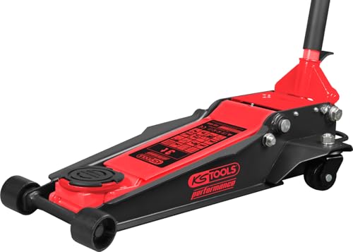 KS Tools 160.1020 Performance Hydraulischer Stahl-Wagenheber, 3000 kg, flach, Hubhöhe: 75-510 mm