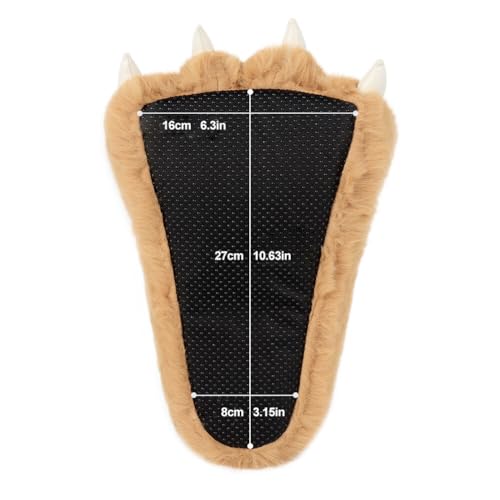Zcargel Winter Animal Paw Shoes, Plush Animal Feet Paw Slipper Non-Slip House Shoes Soft Funny Monster House Shoes For Adults Women3