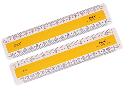 Rulex Verulam 15cm 6 inch Flat Oval Metric Scale Ruler RIBA Approved No.3 Scales: 1:1 1:100 1:5 1:50/1:20 1:200 1:1250 1:2500 - UK manufactured