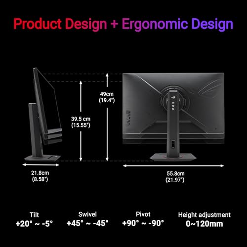 Image of ASUS ROG Strix 24.5 inch 1080P USB-C HDR Gaming Monitor (XG259CS) - Full HD, 180Hz, 1ms, Fast IPS, Extreme Low Motion Blur Sync, G-SYNC Compatible, Tripod Socket, DisplayWidget, AI Gaming, 3 yr Warranty