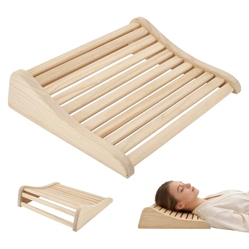 Eirolace Appui-Tête Sauna en Bois 2 Pièces, Coussin de Nuque Ergonomique pour Sauna, Support de Tête Sauna en Bois Naturel de Cèdre, Accessoire Sauna...