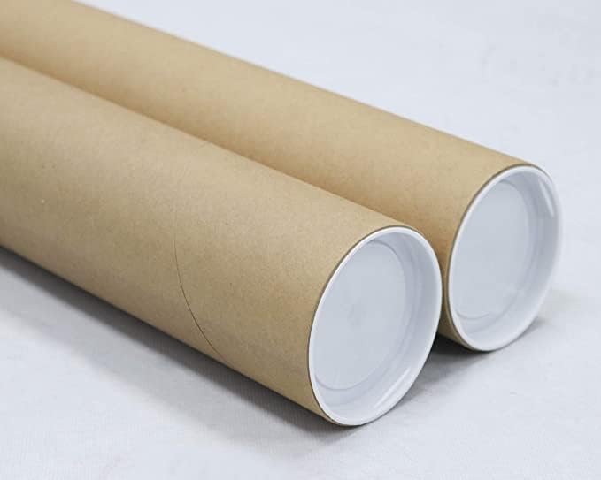SEJASCOLLECTIONS Cardboard Mailing Tube [ Pack of 2 ] Ideal for Shipping, Art and Craft, DIY, Brown Packing 23 Inch Long and 2.5 Inch Diameter(With Plastic lids)-image-31