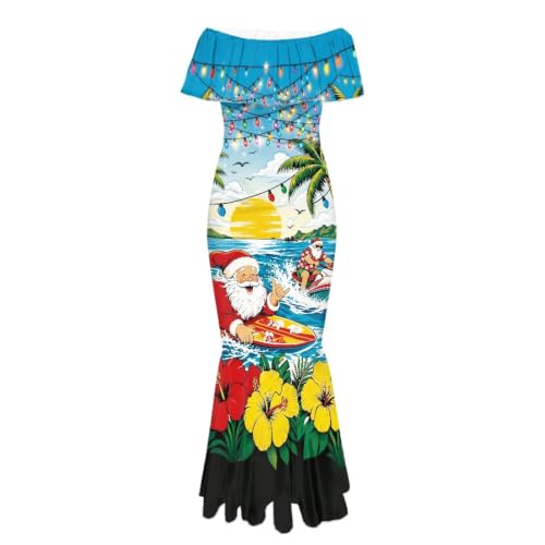 Image of Polynesian Dresses for Women Off Shoulder Maxi Dress Puletasi Samoan Dresses S-7XL