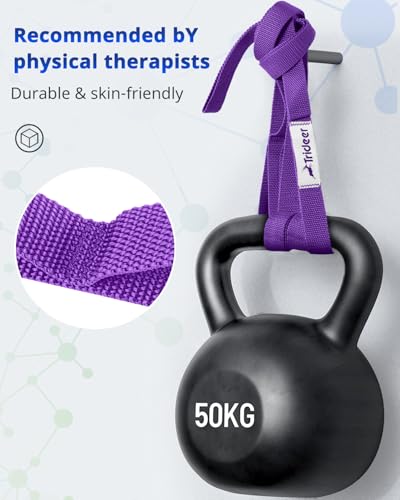 Trideer Stretching Strap Yoga Strap for Physical Therapy, 10 Loops Yoga Straps for Stretching, Non-Elastic Stretch Strap for Pilates, Exercise, Stretch Band for Women & Men