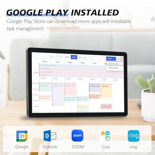 Image of Large Touchscreen Monitor Digital Electronic Calendar, Downloadable APP,10-Point Touch,16:9 Display, Android 13 with 8GB RAM & 128GB ROM,Perfect for Office, Business, and Home (27 inch)
