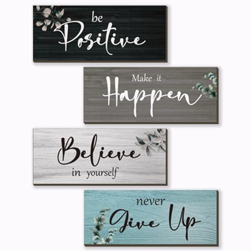 FENCORDAR 4 Pcs Office Decor For Women Motivational Wall Decor Rustic Inspirational With Positive...