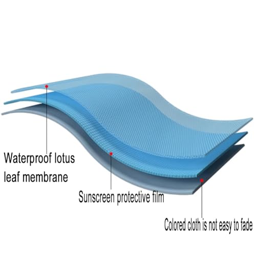 Toldo telescópico impermeable con soporte de aluminio plegable azul para exterior 5
