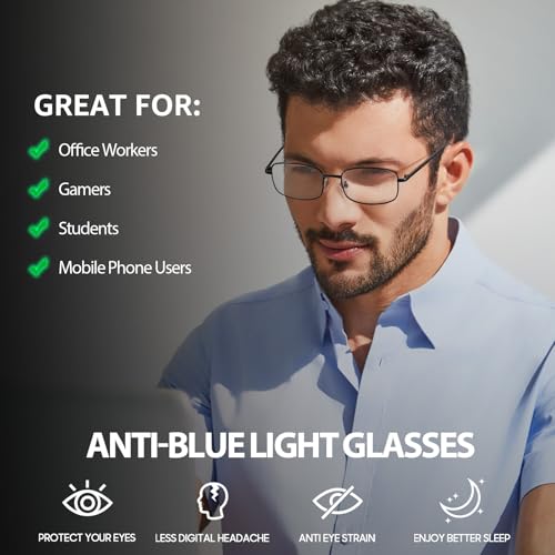 Image of Myiaur Blue Light Glasses for Men Women, Non Prescription Anti-Blue Light Computer Glasses for Screen Protection Fake Glasses