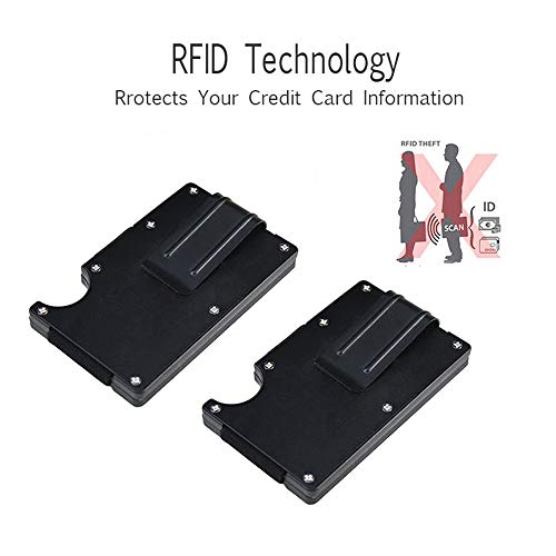 Andoer Carteira masculina de metal ultraleve para cartão de crédito carteira fina com bloqueio de RF