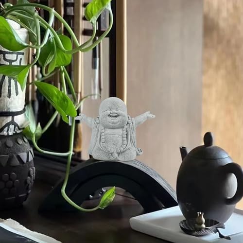 Estatua de Buda Risueño en Piedra Arenisca PineHaven miniatura 6