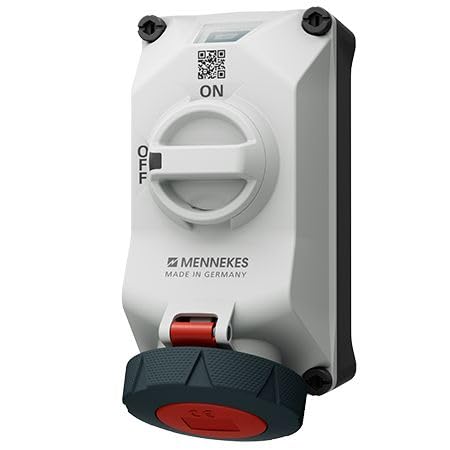 Prise 4P MENNEKES DUOi 400V 32A pour montage mural IP69 étanche