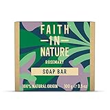 Faith In Nature Natural Rosemary Hand Soap Bar, Balancing, Vegan & Cruelty Free, No SLS or Parabens, 100g