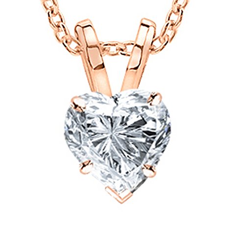 IGI Certified LAB-GROWN Heart Cut Diamond Pendant Necklace 4 Prong Ultra Premium Collection (D-E Color, VS1-VS2 Clarity Ideal Cut) + 18