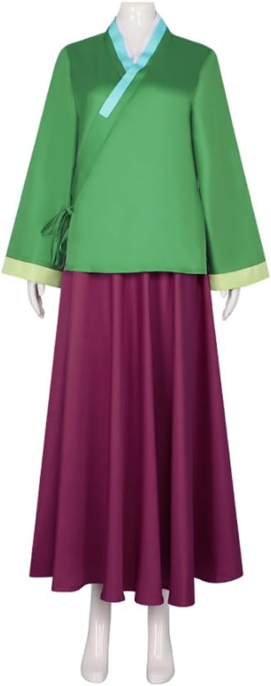 Anime Cosplay Costume Dress Uniform Outfit Green Kimono Full Set for Women