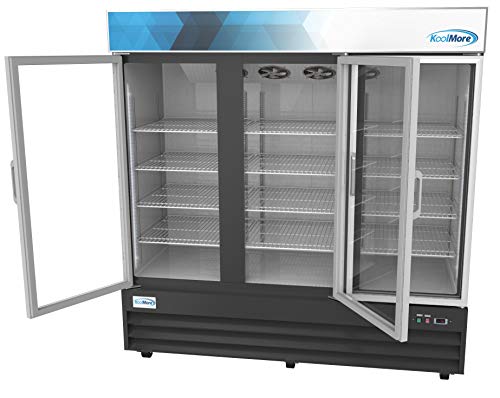 Koolmore - Mdr-3Gd Koolmore 78 1/4" Commercial Glass 3 Door Display Refrigerator Merchandiser - Upright Beverage Cooler With Led Lighting - 53 Cu. Ft. Black #TOP5