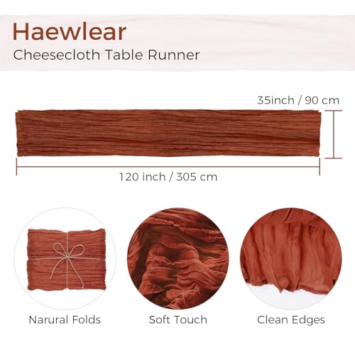 Haewlear HAEWLEAR-02 6 Pack Cheesecloth Table Runner 10Ft Boho Gauze Table Runner Cheese Cloth Long Rustic Sheer Table Runner thumb #1