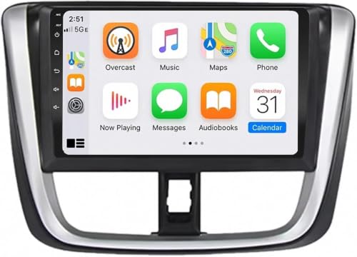 Radio de voiture Android 15 autoradio tactile 9 pouces Android Auto pour Toyota Vios Yaris