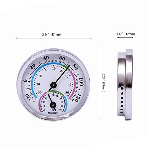 Layscopro Mini Indoor Thermometer Hygrometer Analog 2 In 1 Temperature Humidity Monitor Gauge For Home, Room, Outdoor, Offices, Display Mechanical (No Battery Needed) (Silver-1 Pack, Silver-1 Pack) #TOP1