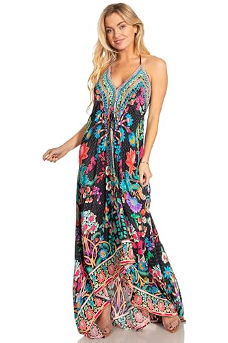 Image of Sakkas Lizi 2025 Womens Maxi High-Low Halter Handkerchief Long Dress Beach Party